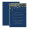 Faux Gold Foil Confetti Dots Navy Blue Wedding