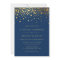 Faux Gold Foil Confetti Dots Navy Blue Wedding