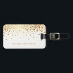 Faux Gold Foil Confetti Dots Personalized Luggage Tag<br><div class="desc">Feminine and modern luggage tag featuring faux gold foil confetti dots. This customizable luggage tag will be a perfect accent to your bag. Personalized by adding your names and details. This design is available in other products.</div>