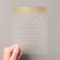Faux Gold Foil Confetti Dots Wedding 