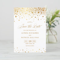 Faux Gold Foil Confetti Dots Wedding