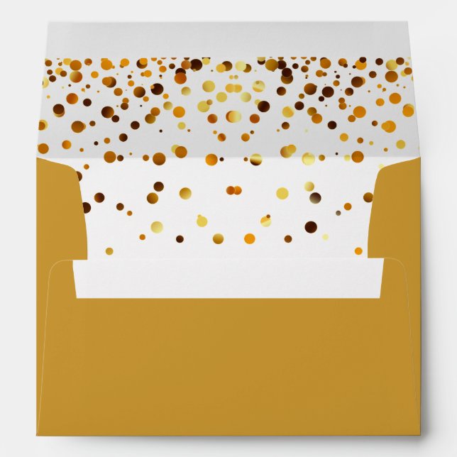 Faux Gold Foil Confetti Elegant Sparkles Envelopes (Back (Bottom))