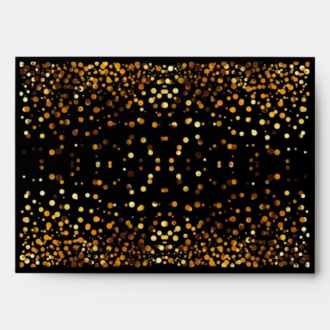 Faux Gold Foil Confetti Elegant Sparkles Envelopes (Front)