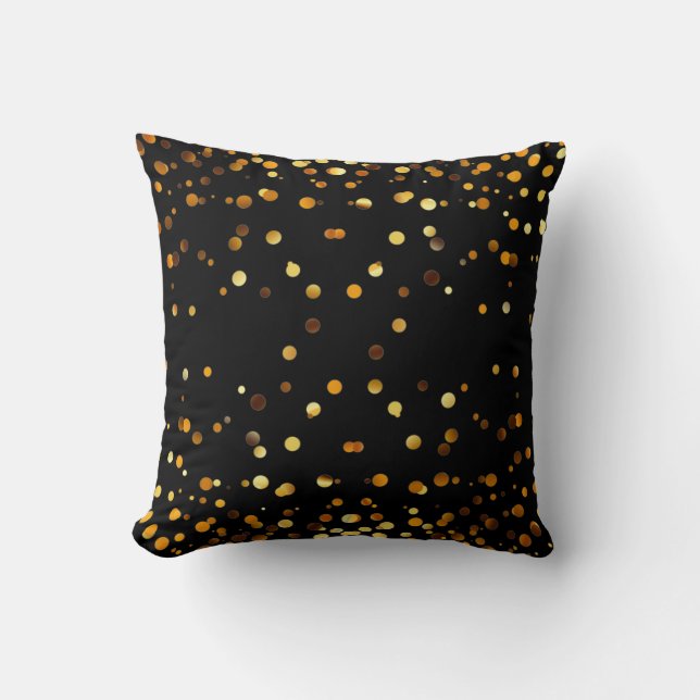 Faux Gold Foil Confetti Elegant Sparkles Throw Pillow (Front)