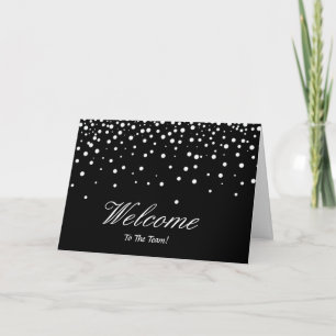 Faux Gold Foil Confetti Elegant Sparkles Welcome Card