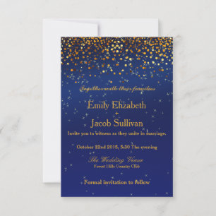 Faux Gold Foil Confetti Elegant Wedding Save The D Date