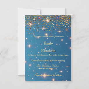 Faux Gold Foil Confetti Elegant Wedding Save The D Date