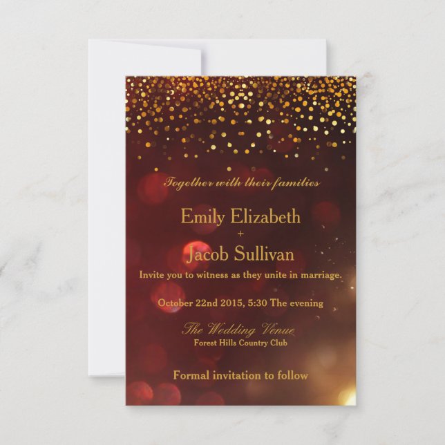 Faux Gold Foil Confetti Elegant Wedding Save The D Save The Date (Front)