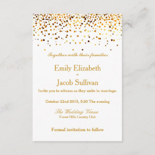 Faux Gold Foil Confetti Elegant Wedding Save The Date