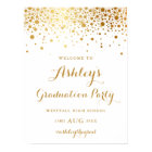 Faux Gold Foil Confetti Graduation Party Poster