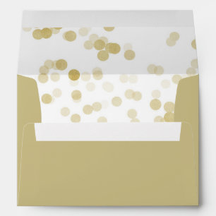 Faux Gold Foil Confetti Liner Envelopes