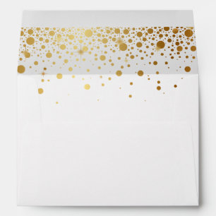 Faux Gold Foil Confetti Marine Enveloppe