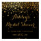 Faux Gold Foil Confetti Modern Black Bridal Shower