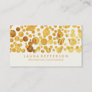Faux Gold Foil Confetti Modern Business Card