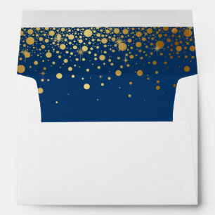 Faux Gold Foil Confetti   Navy II Envelope