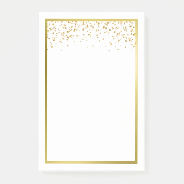 Faux Gold Foil Confetti Notepad (Front)