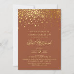 Faux Gold Foil Confetti Terracotta Bat Mitzvah Invitation<br><div class="desc">Invite family and friends to your daughter's Bat Mitzvah with this elegant gold and terracotta invitation. It features faux gold confetti dots and an elegant script. Personalize by adding name,  date,  time,  venue and other event details. Matching items are available.</div>
