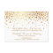 Faux Gold Foil Confetti Wedding Reception Card