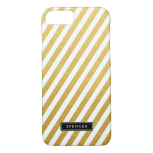 Faux Gold Foil   Coque iPhone 7 personnalisé rayé