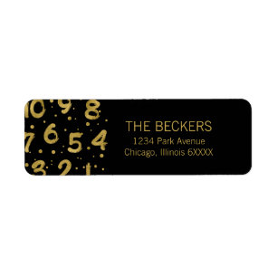Faux Gold Foil Countdown New Year's  Address Label