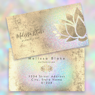 faux gold foil decor on faux glitter rainbow business card