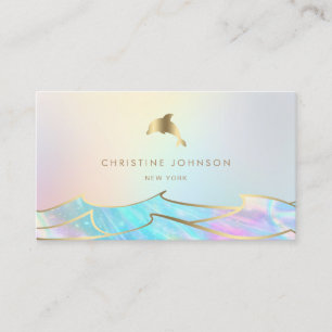 faux gold foil dolphin business card
