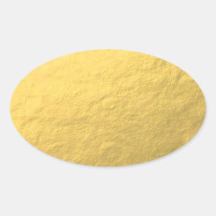 Faux Gold Foil Effect Printed Oval Sticker