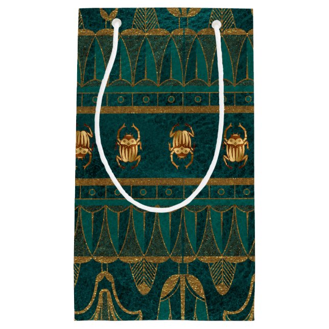 Faux Gold Foil Egyptian Themed Party Small Gift Bag (Front)