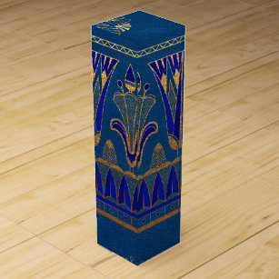 Faux Gold Foil Egyptian Themed Party Wine Box