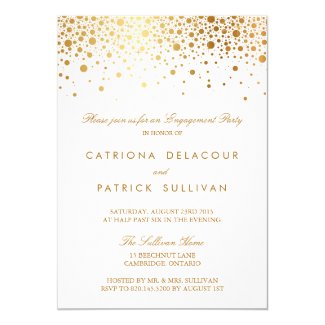 Faux Gold Foil Elegant Engagement Party Invitation