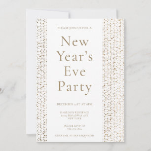 Faux Gold Foil Elegant New Years Eve Party Invite
