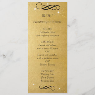 Faux Gold Foil, Elegant, Wedding Menu