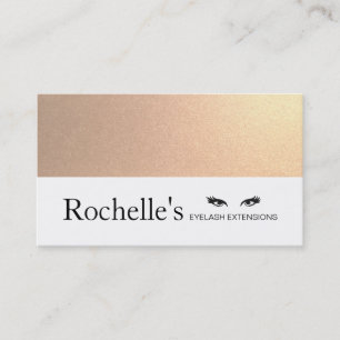 Faux Gold Foil Eyelash Extensions Salon Business Card