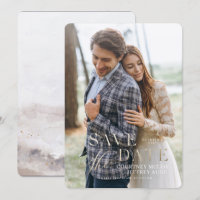 Faux Gold Foil Fall Wedding Save the Date