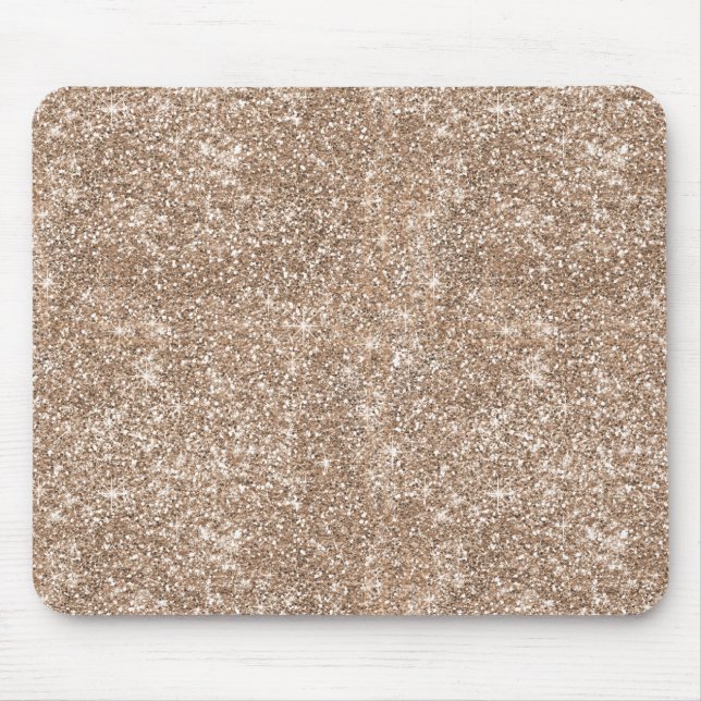 Faux Gold Foil Glitter Background Sparkle Template Mouse Pad (Front)