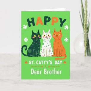 Faux Gold Foil Happy Cats Card
