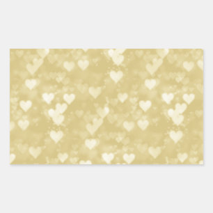 Faux Gold Foil Heart Background Hearts Bokeh Sticker