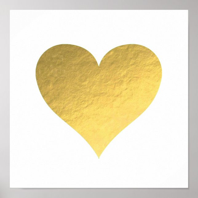 faux gold foil heart poster (Front)