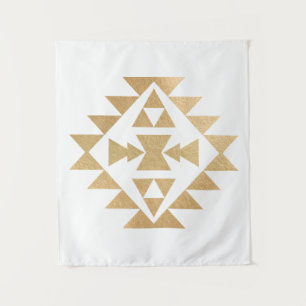Faux Gold Foil Illustration Tribale Tapisserie mur