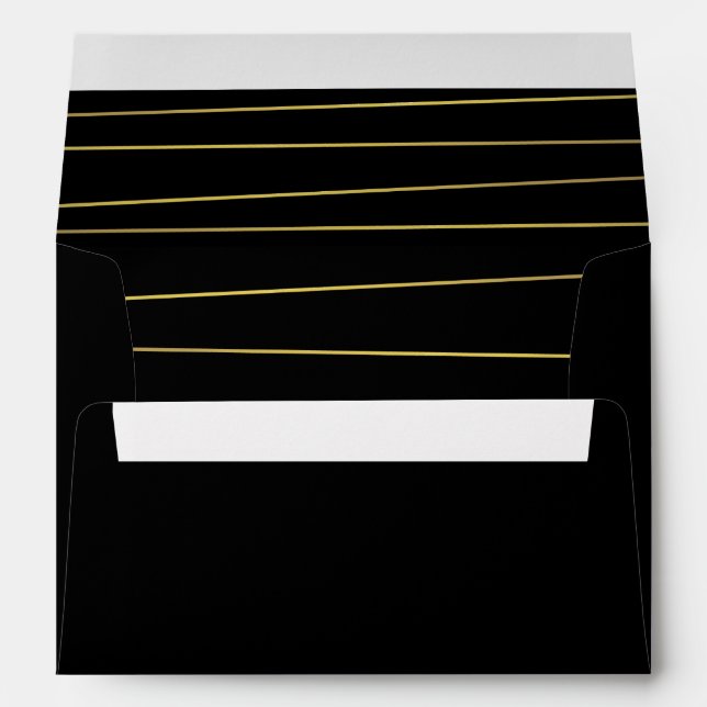 Faux Gold Foil Lines Enveloppe pré-adressée (Dos (Bas))