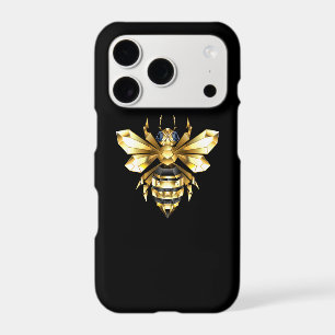 Faux Gold Foil Logo Bee Polygonal on Black