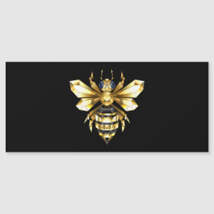 Faux Gold Foil Logo Bee Polygonal on Black