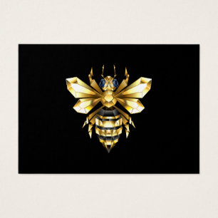 Faux Gold Foil Logo Bee Polygonal on Black