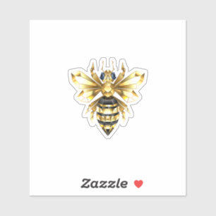 Faux Gold Foil Logo Bee Polygonal on Black