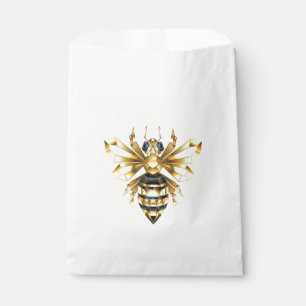 Faux Gold Foil Logo Bee Polygonal on Black Favour Bag