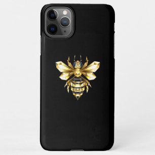 Faux Gold Foil Logo Bee Polygonal on Black iPhone 11Pro Max Case