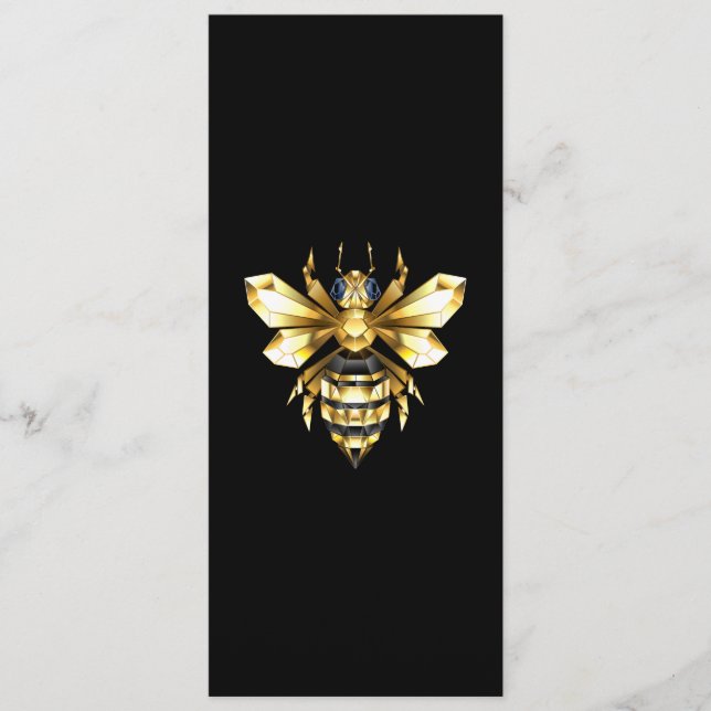Faux Gold Foil Logo Bee Polygonal on Black Program (Front)