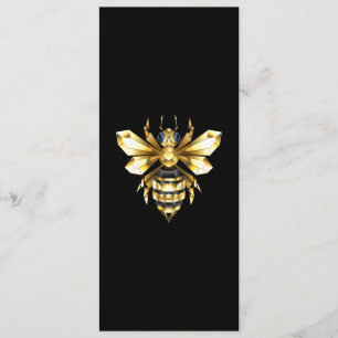 Faux Gold Foil Logo Bee Polygonal on Black Program