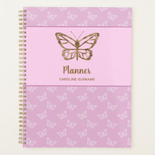 Faux Gold Foil Look Butterfly On Lavender Purple Planner