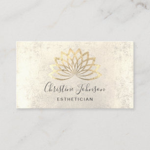 FAUX gold foil lotus logo Business Card